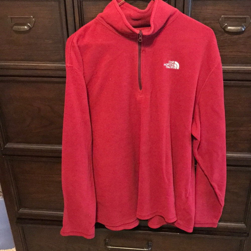 NorthFace Red Half zip up